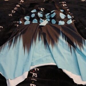 Stylish Black and Blue Women's Swim Coverup